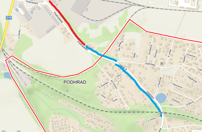 Projekt chodník v Podhradu